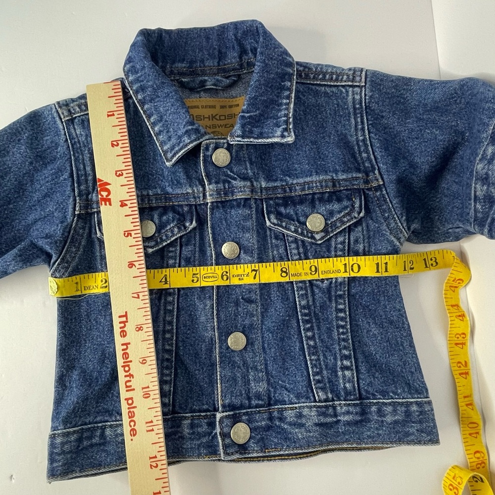 Vintage Oshkosh Baby Jean Jacket Classic Cotton Denim Unisex 3-6M - Picture 14 of 15